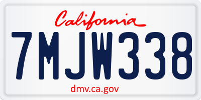 CA license plate 7MJW338