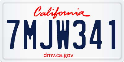 CA license plate 7MJW341