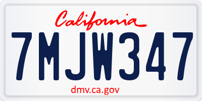 CA license plate 7MJW347