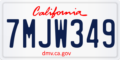 CA license plate 7MJW349