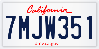 CA license plate 7MJW351