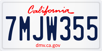 CA license plate 7MJW355