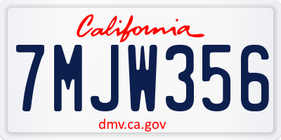 CA license plate 7MJW356