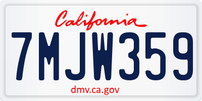 CA license plate 7MJW359