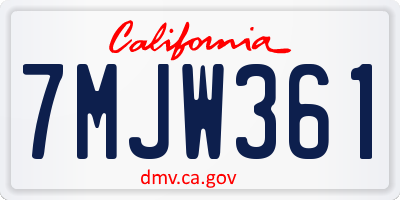 CA license plate 7MJW361