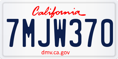 CA license plate 7MJW370