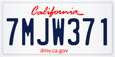 CA license plate 7MJW371