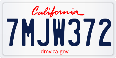 CA license plate 7MJW372