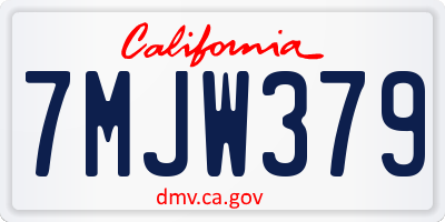 CA license plate 7MJW379