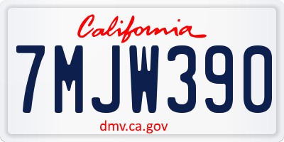 CA license plate 7MJW390