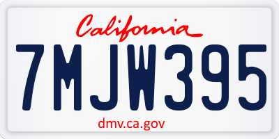 CA license plate 7MJW395