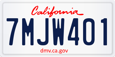 CA license plate 7MJW401
