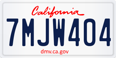CA license plate 7MJW404