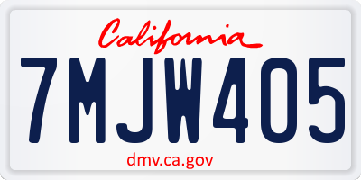 CA license plate 7MJW405