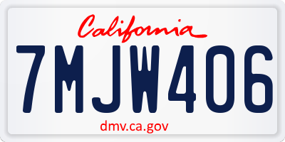 CA license plate 7MJW406