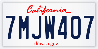 CA license plate 7MJW407