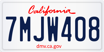 CA license plate 7MJW408