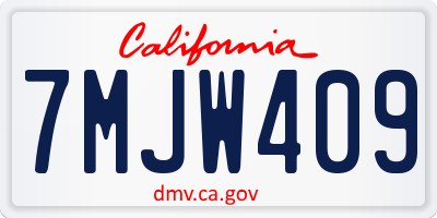 CA license plate 7MJW409
