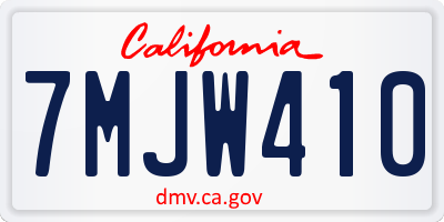 CA license plate 7MJW410