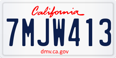 CA license plate 7MJW413