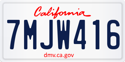 CA license plate 7MJW416