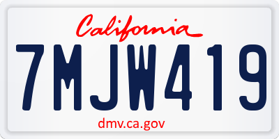 CA license plate 7MJW419