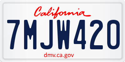 CA license plate 7MJW420