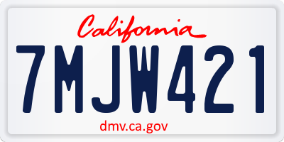 CA license plate 7MJW421