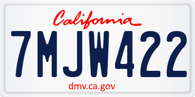 CA license plate 7MJW422