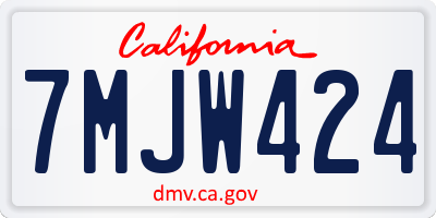 CA license plate 7MJW424