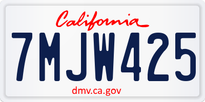 CA license plate 7MJW425