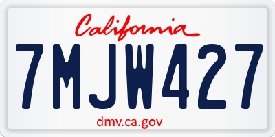 CA license plate 7MJW427