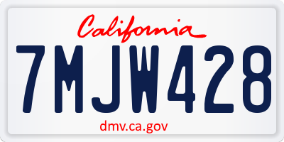 CA license plate 7MJW428