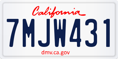 CA license plate 7MJW431