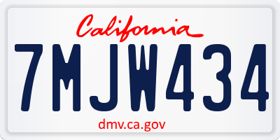 CA license plate 7MJW434