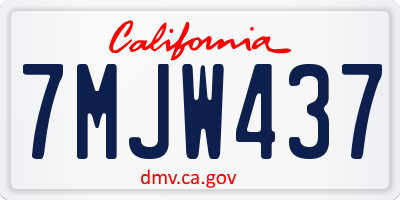 CA license plate 7MJW437