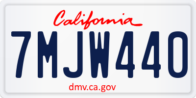 CA license plate 7MJW440