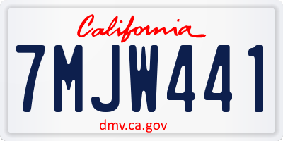 CA license plate 7MJW441