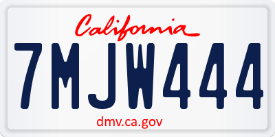 CA license plate 7MJW444