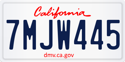 CA license plate 7MJW445