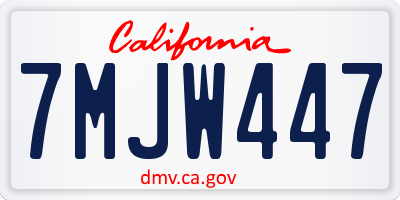 CA license plate 7MJW447