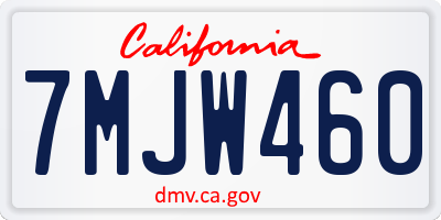 CA license plate 7MJW460