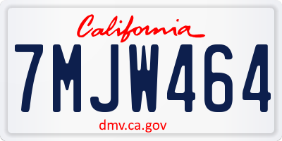 CA license plate 7MJW464