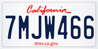 CA license plate 7MJW466