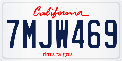 CA license plate 7MJW469