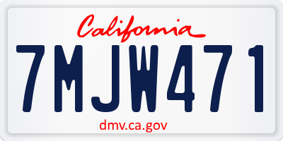 CA license plate 7MJW471