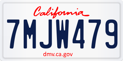 CA license plate 7MJW479