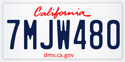 CA license plate 7MJW480