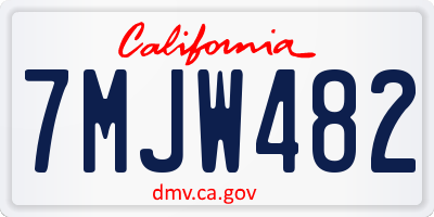 CA license plate 7MJW482