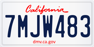 CA license plate 7MJW483